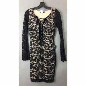 CAMEO Sexy Lace Up Lace Dress Small